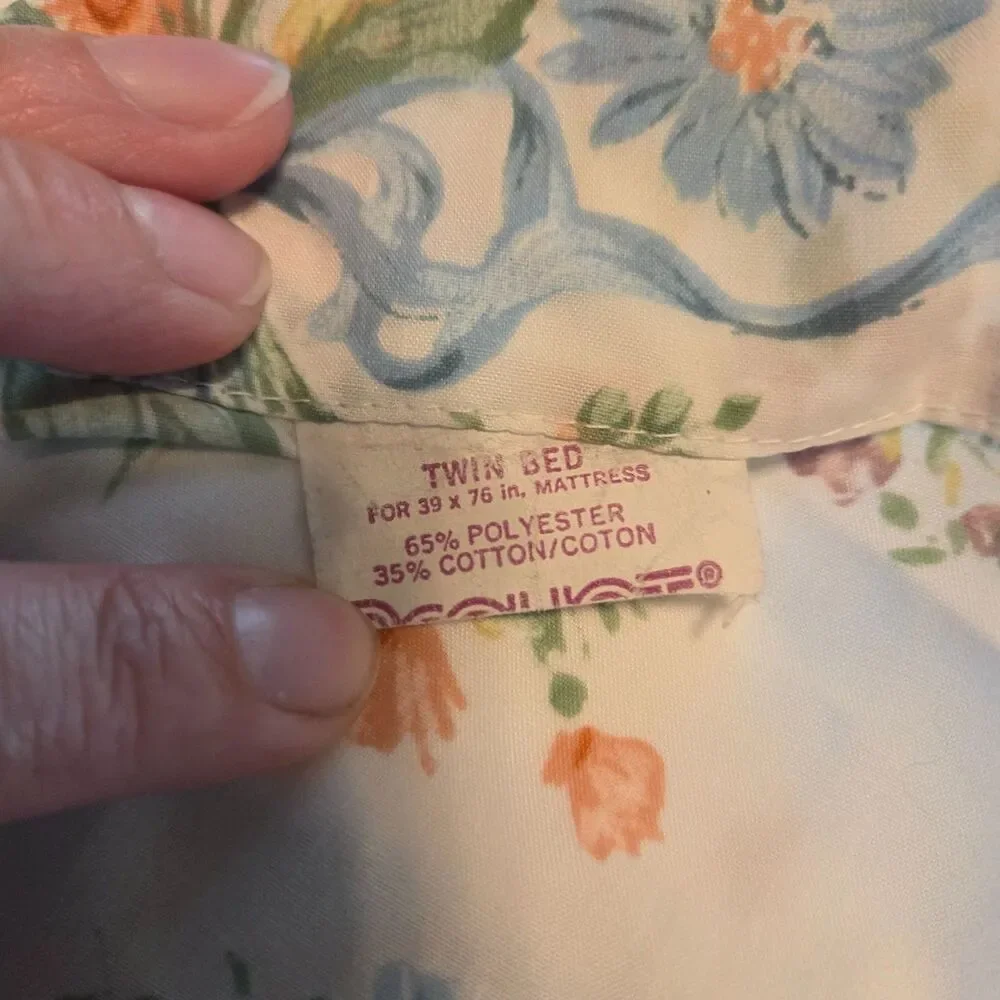 Vintage Springmaid Twin Flat Sheets Set of 2 Floral Bouquet USA Cottagecore